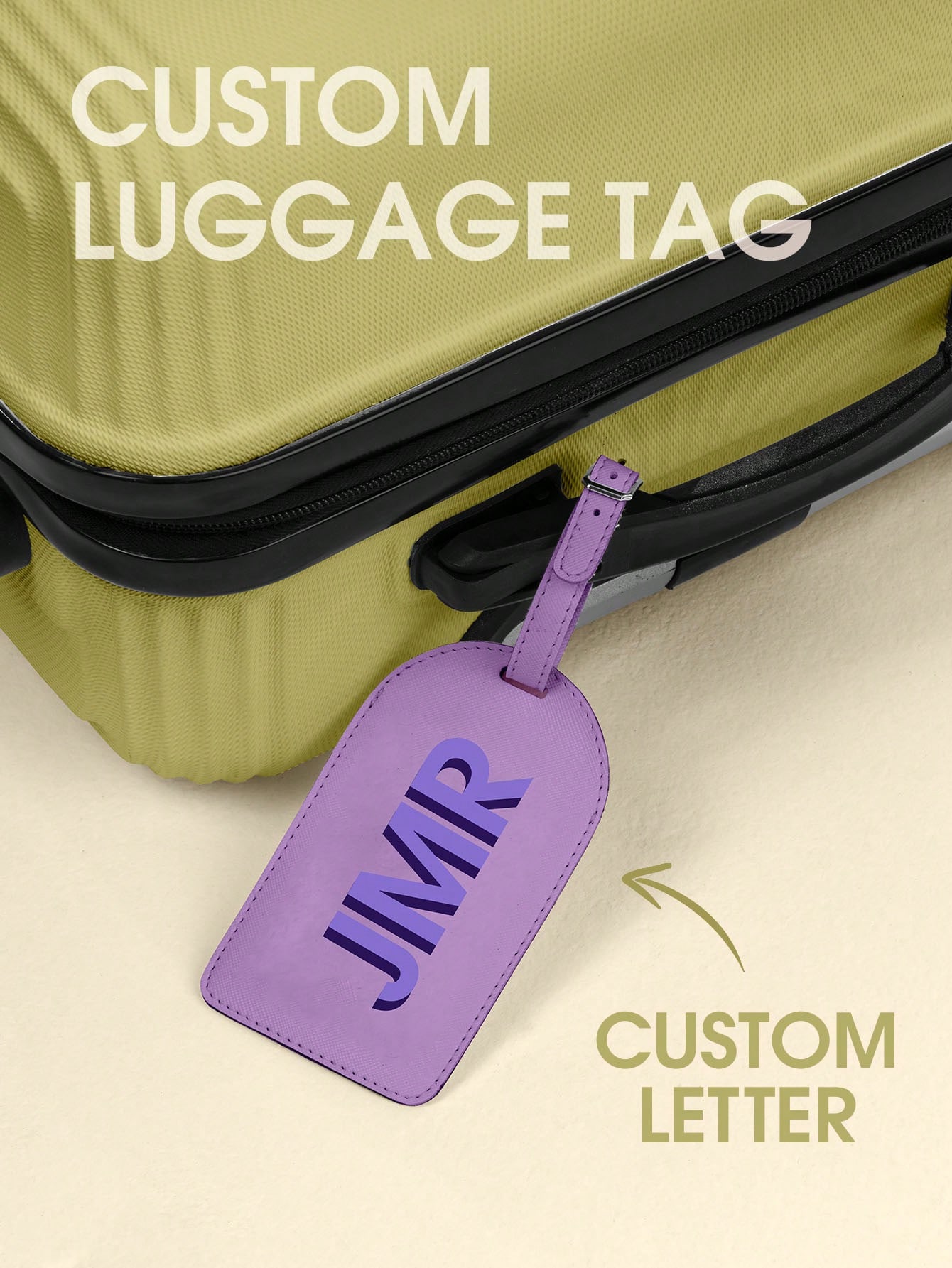 Leather Briefcase - Etichetta per Bagagli Personalizzata con Iniziale,