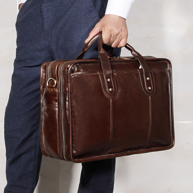 Leather Briefcase - Borsa da lavoro in pelle di