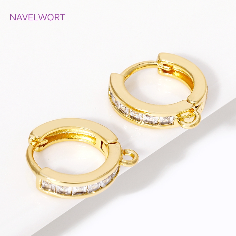 Gold Plated Jewelry - Chiusure per orecchini rotondi con intarsi