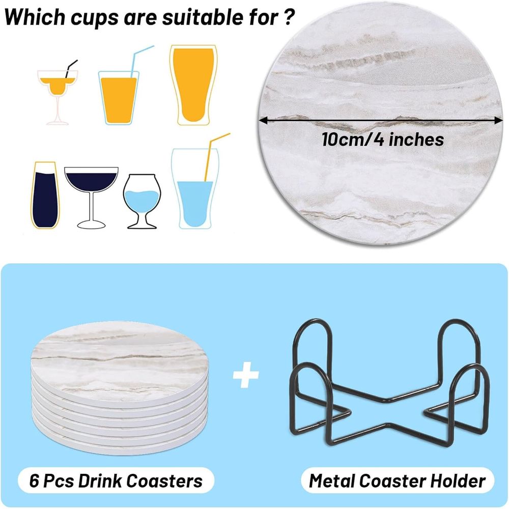 Set di 6 Sottobicchieri Assorb - Marble Coaster Set recensione e prezzo
