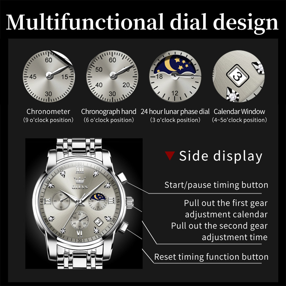 OLEVS 2858 Orologio al quarzo  - Luxury Watch Men recensione e prezzo